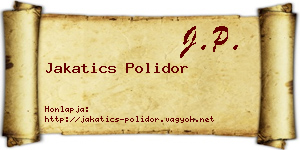Jakatics Polidor névjegykártya